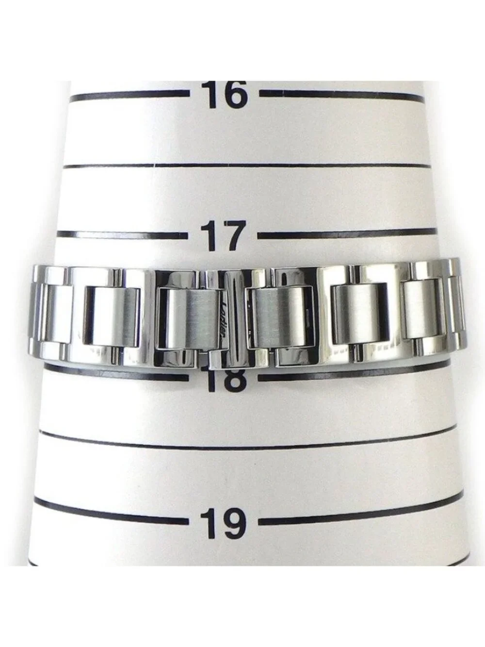 Cartier Watch Baron Blue SM 11 Points Diamond Index Silver Guilloche Dial SS